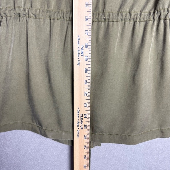 C’est Toi Women’s Olive Green Utility Vest Anorak Relaxed Fit Waist Tie Soft L - Picture 5 of 11